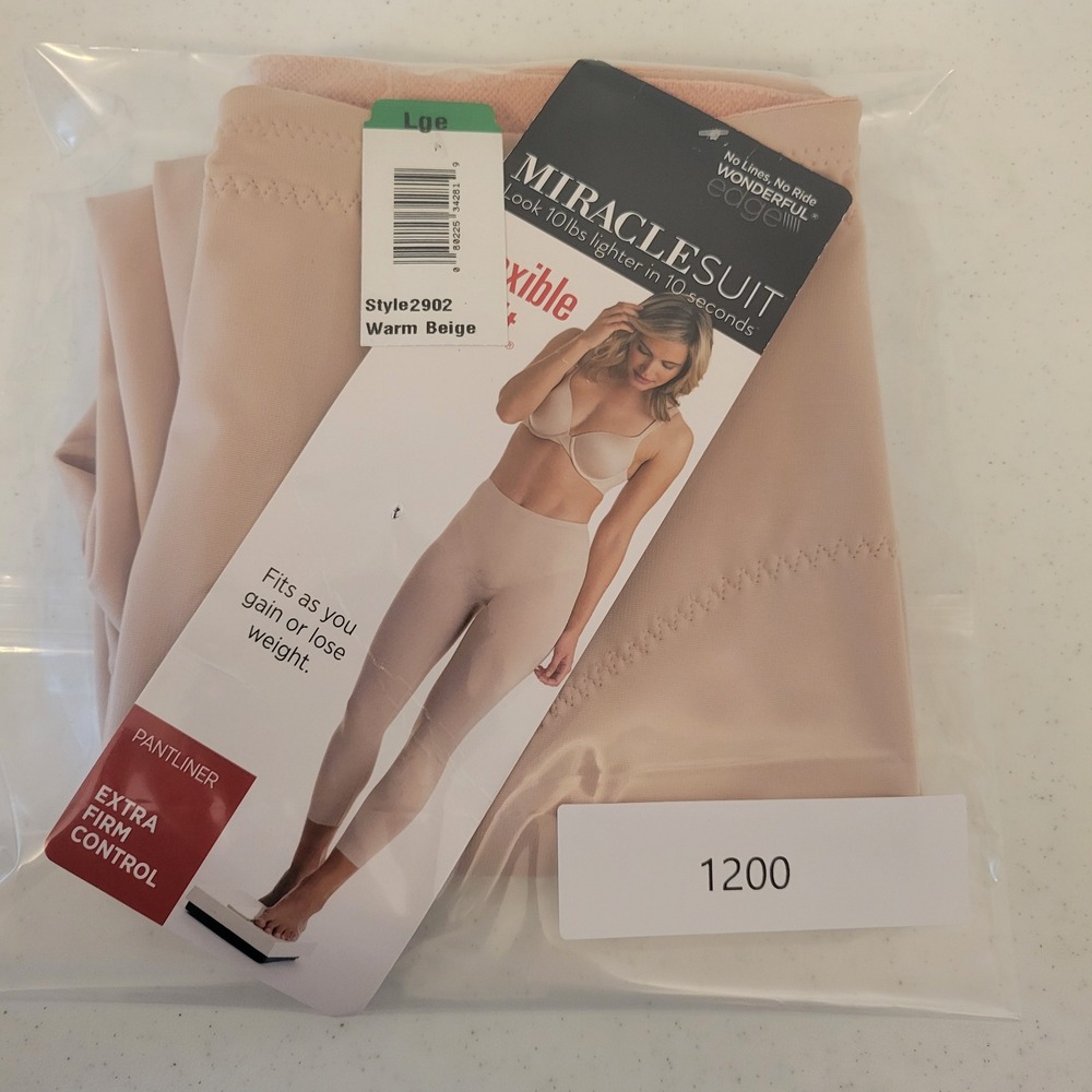 Miraclesuit Shapewear Leggings Womens Large Warm Beige Flexible Fit Style 2902 - Picture 9 of 9